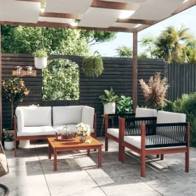 Garden furniture 5 pcs cream cushions solid acacia wood by vidaXL, Garden sets - Ref: Foro24-3057885, Price: 509,17 €, Discou...
