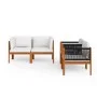 Garden furniture 5 pcs cream cushions solid acacia wood by vidaXL, Garden sets - Ref: Foro24-3057885, Price: 495,87 €, Discou...