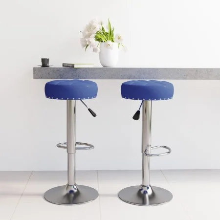 Taburetes de cocina 2 unidades tela azul de , Taburetes de cocina - Ref: Foro24-332975, Precio: 106,77 €, Descuento: %