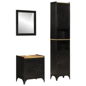 Conjunto de muebles de baño 3 pzas madera maciza mango y hierro von , Badezimmermöbel - Ref: Foro24-3217110, Preis: 416,46 €,...