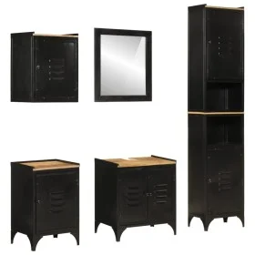 Conjunto de muebles de baño 5 pzas madera maciza mango y hierro von , Badezimmermöbel - Ref: Foro24-3217112, Preis: 615,45 €,...