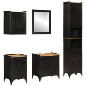 Conjunto de muebles de baño 5 pzas madera maciza mango y hierro von , Badezimmermöbel - Ref: Foro24-3217112, Preis: 652,83 €,...