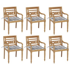 Batavia chairs 6 units solid teak wood with cushions by , Garden chairs - Ref: Foro24-3073336, Price: 739,31 €, Discount: %