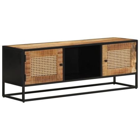 TV-Möbel unbehandeltes Mangoholz und Eisen 110x30x40 cm von , TV-Möbel - Ref: Foro24-353887, Preis: 201,40 €, Rabatt: %