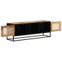 TV-Möbel unbehandeltes Mangoholz und Eisen 110x30x40 cm von , TV-Möbel - Ref: Foro24-353887, Preis: 201,40 €, Rabatt: %