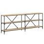 Sonoma oak engineered iron console table 200x30x75 cm by , Side tables - Ref: Foro24-832859, Price: 112,11 €, Discount: %