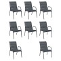 Juego de comedor de jardín 9 piezas de acero negro by , Garden sets - Ref: Foro24-43311, Price: 634,12 €, Discount: %