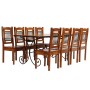 9-piece solid acacia wood dining table set by , Furniture sets for kitchens and dining rooms - Ref: Foro24-275339, Price: 1,0...
