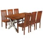 Dining table set 7 units solid acacia wood by , Furniture sets for kitchens and dining rooms - Ref: Foro24-275332, Price: 946...