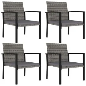 Garten-Esszimmerstühle, 4 Einheiten, graues synthetisches Rattan von vidaXL, Gartenstühle - Ref: Foro24-315113, Preis: 163,91...
