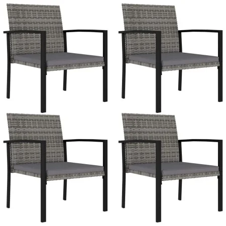 Garten-Esszimmerstühle, 4 Einheiten, graues synthetisches Rattan von vidaXL, Gartenstühle - Ref: Foro24-315113, Preis: 163,91...