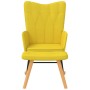 Schaukelstuhl mit Fußstütze senfgelber Stoff von , Schaukelstühle - Ref: Foro24-327629, Preis: 114,36 €, Rabatt: %