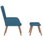 Sillón de relax con taburete terciopelo azul de , Sillones - Ref: Foro24-327676, Precio: 114,73 €, Descuento: %