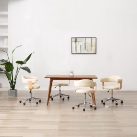Swivel dining chairs 4 units synthetic leather cream by , dining chairs - Ref: Foro24-3054897, Price: 561,29 €, Discount: %