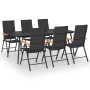 7-piece black and brown garden dining set by , Garden sets - Ref: Foro24-3060092, Price: 571,46 €, Discount: %