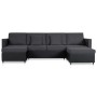 Ausziehbares 4-Sitzer-Schlafsofa aus schwarzem Kunstleder von , Sofas - Ref: Foro24-287217, Preis: 1,00 €, Rabatt: %