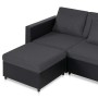 Ausziehbares 4-Sitzer-Schlafsofa aus schwarzem Kunstleder von , Sofas - Ref: Foro24-287217, Preis: 1,00 €, Rabatt: %