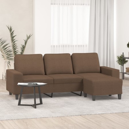 3-Sitzer-Sofa mit braunem Stoffhocker 180 cm von , Sofas - Ref: Foro24-3201154, Preis: 331,55 €, Rabatt: %
