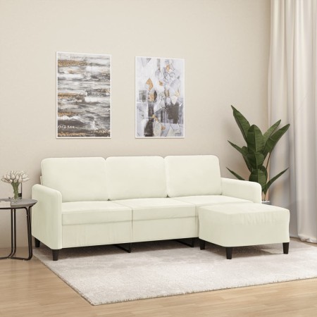3-seater sofa with cream velvet stool 180 cm by , Sofas - Ref: Foro24-3201182, Price: 350,73 €, Discount: %