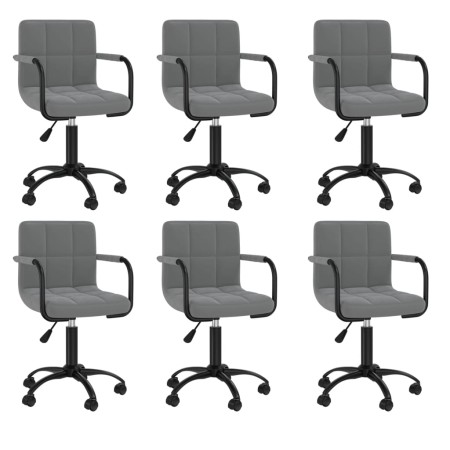Drehbare Esszimmerstühle 6 Einheiten dunkelgrauer Samt von , Essstühle - Ref: Foro24-3088024, Preis: 377,21 €, Rabatt: %