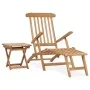 Teak solid wood sun lounger with footrest and side table by vidaXL, Loungers - Ref: Foro24-315376, Price: 216,41 €, Discount: %