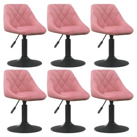 Drehbarer Esszimmerstuhl 6 Stk. rosa Samt von , Essstühle - Ref: Foro24-3088807, Preis: 343,72 €, Rabatt: %