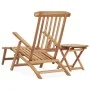 Teak solid wood sun lounger with footrest and side table by vidaXL, Loungers - Ref: Foro24-315376, Price: 216,41 €, Discount: %