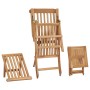 Teak solid wood sun lounger with footrest and side table by vidaXL, Loungers - Ref: Foro24-315376, Price: 230,08 €, Discount: %
