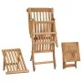 Teak solid wood sun lounger with footrest and side table by vidaXL, Loungers - Ref: Foro24-315376, Price: 216,41 €, Discount: %