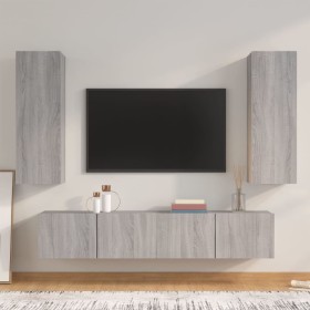 4-teiliges TV-Möbelset Sperrholz Sonoma grau von , TV-Möbel - Ref: Foro24-3114204, Preis: 152,29 €, Rabatt: %