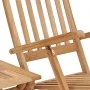 Teak solid wood sun lounger with footrest and side table by vidaXL, Loungers - Ref: Foro24-315376, Price: 216,41 €, Discount: %