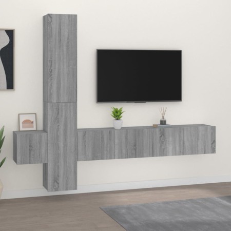 5-teiliges TV-Möbelset Sperrholz Sonoma grau von , TV-Möbel - Ref: Foro24-3114252, Preis: 168,78 €, Rabatt: %
