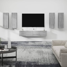 Set de muebles para TV 6 pzas madera contrachapada gris Sonoma de , Muebles TV - Ref: Foro24-3114348, Precio: 233,42 €, Descu...