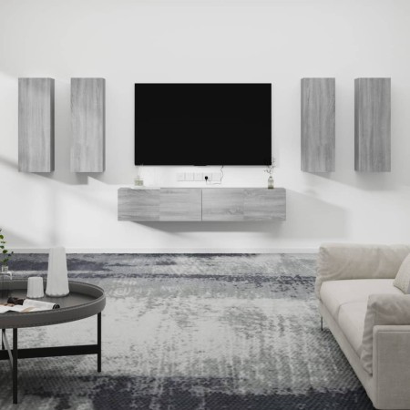 6-teiliges TV-Möbelset Sperrholz Sonoma grau von , TV-Möbel - Ref: Foro24-3114348, Preis: 233,42 €, Rabatt: %