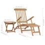 Teak solid wood sun lounger with footrest and side table by vidaXL, Loungers - Ref: Foro24-315376, Price: 230,08 €, Discount: %
