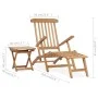 Teak solid wood sun lounger with footrest and side table by vidaXL, Loungers - Ref: Foro24-315376, Price: 216,41 €, Discount: %