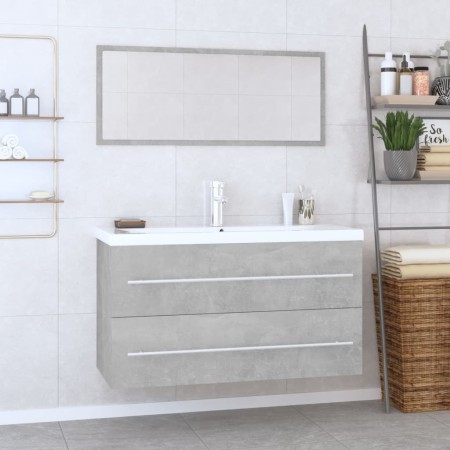 Conjunto de muebles de baño 3 piezas gris hormigón de , Muebles de baño - Ref: Foro24-3152851, Precio: 270,33 €