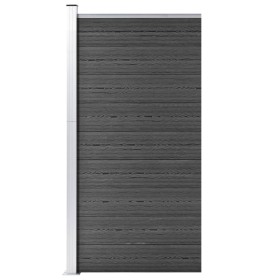 Panel de valla WPC negro 95x186 cm