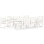 Juego de comedor de jardín 11 piezas madera maciza pino blanco de , Conjuntos de jardín - Ref: Foro24-3154720, Precio: 970,54 €