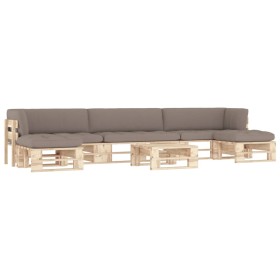 6 pcs pallet furniture and impregnated pine wood cushions by , Garden sets - Ref: Foro24-3066969, Price: 570,16 €, Discount: %