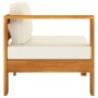 3-seater garden sofa with cream cushion in solid acacia wood by vidaXL, Garden sets - Ref: Foro24-3057927, Price: 410,00 €, D...