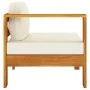 3-seater garden sofa with cream cushion in solid acacia wood by vidaXL, Garden sets - Ref: Foro24-3057927, Price: 372,85 €, D...