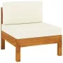 3-seater garden sofa with cream cushion in solid acacia wood by vidaXL, Garden sets - Ref: Foro24-3057927, Price: 372,85 €, D...