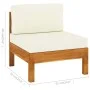 3-seater garden sofa with cream cushion in solid acacia wood by vidaXL, Garden sets - Ref: Foro24-3057927, Price: 372,85 €, D...