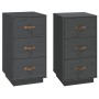 Bedside tables 2 pcs solid pine wood gray 40x40x75 cm by , Nightstands - Ref: Foro24-818340, Price: 188,16 €, Discount: %