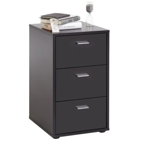 FMD Bedside table with 3 drawers black by , Nightstands - Ref: Foro24-428803, Price: 149,35 €, Discount: %
