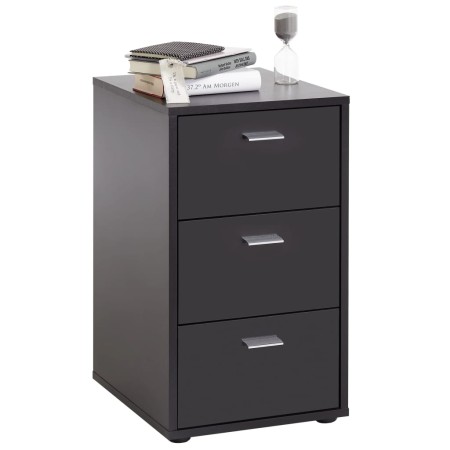 FMD Nachttisch mit 3 Schubladen schwarz von , Nachttische - Ref: Foro24-428803, Preis: 149,35 €, Rabatt: %