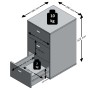 FMD Nachttisch mit 3 Schubladen schwarz von , Nachttische - Ref: Foro24-428803, Preis: 149,35 €, Rabatt: %