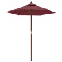 Garden umbrella with burgundy red wooden pole 196x231 cm by , Umbrellas - Ref: Foro24-363163, Price: 59,48 €, Discount: %