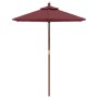 Garden umbrella with burgundy red wooden pole 196x231 cm by , Umbrellas - Ref: Foro24-363163, Price: 59,48 €, Discount: %
